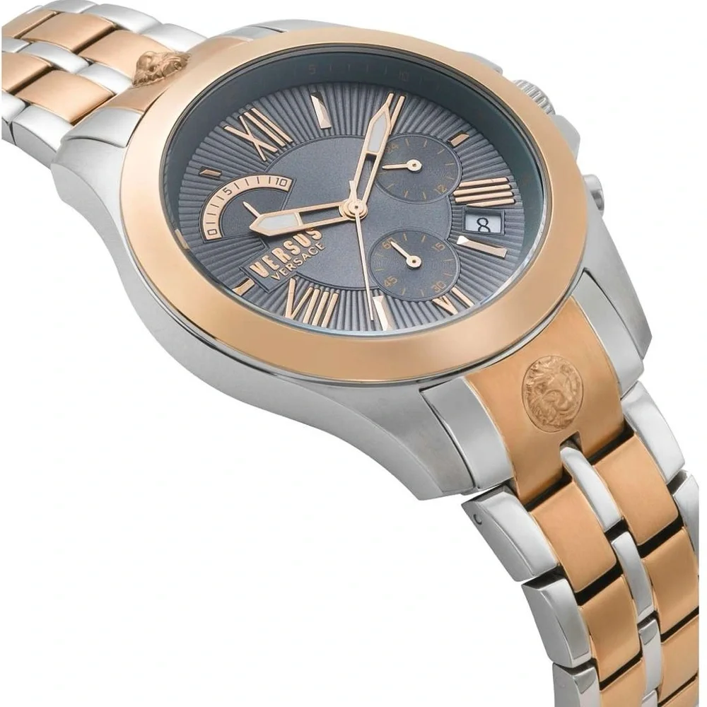 Ship same day- Authentic VERSUS Versace Men's Gray Dial Stainless Steel Bracelet